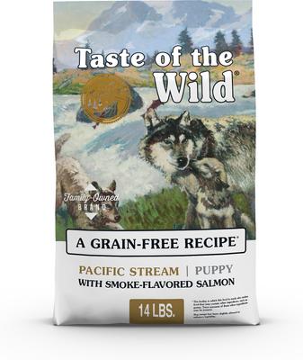 Pacific Stream Smoke-Flavored Salmon Puppy Recipe Grain-Free Dry Dog Food, 14-lb bag