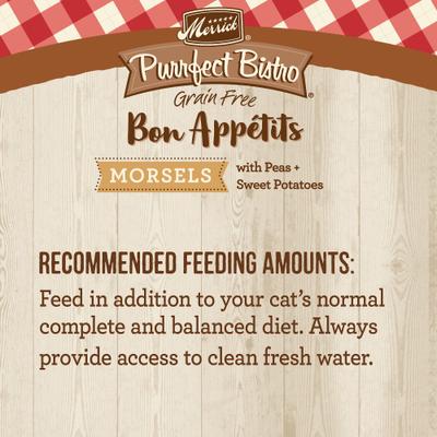 Purrfect Bistro Bon Appetits - Bocados de carne de res sin cereales en salsa, bolsas de alimento para gatos adultos, 3 oz, caja de 24
