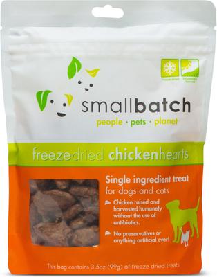 Pork Hearts Grain-Free Adult Freeze-Dried Dog & Cat Treats, 3.5-oz bag