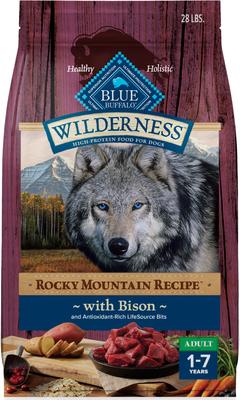 Wilderness Rocky Mountain Recipe Adult High-Protein Wholesome Grains & Bison Dry Dog Food, 22-lb bag