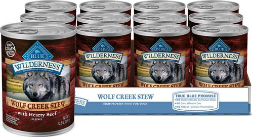 Wilderness Wolf Creek Stew High-Protein & Grain-Free Hearty Beef in Gravy Wet Dog Food, 12.5-oz can, 3 count
