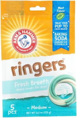 Ringers Fresh Breath Medium Mint Flavor Dog Dental Chews, 5 count