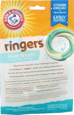 Ringers Fresh Breath Medium Mint Flavor Dog Dental Chews, 5 count