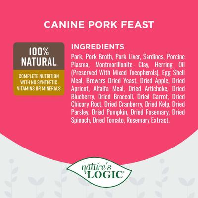 100% Natural Canine Pork Feast All Life Stages Grain-Free Wet Dog Food, 13.2-oz, case of 12