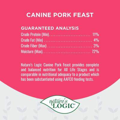 100% Natural Canine Pork Feast All Life Stages Grain-Free Wet Dog Food, 13.2-oz, case of 12