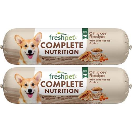 Alimento fresco para perros Complete Nutrition Chicken Recipe, rollo de 1.5 lb, paquete de 16