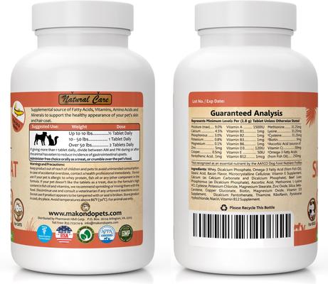 Skin & Coat Dog & Cat Supplement, 60 count