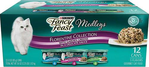 Bundle: Fancy Feast Medleys Florentine Collection Pack Canned Food + PrettyLitter Cat Litter