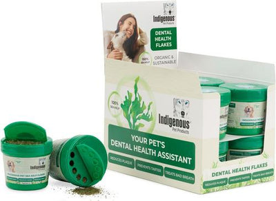 Copos de algas marinas orgánicas, aderezo para el cuidado dental de alimentos secos para perros, frasco de 2.54 oz