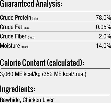 Long-Lasting Large Rolls Chicken Liver Flavor Rawhide Chew Dog Treats, 2 count