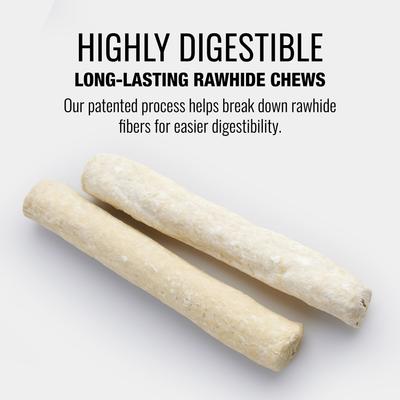 Long-Lasting Large Rolls Chicken Liver Flavor Rawhide Chew Dog Treats, 2 count