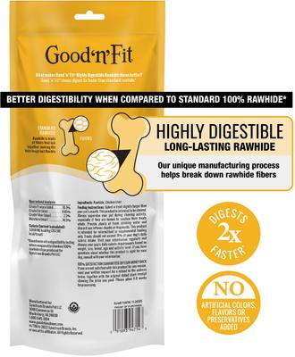 Long-Lasting Large Rolls Chicken Liver Flavor Rawhide Chew Dog Treats, 2 count