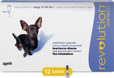 Topical Solution for Dogs, 5.1-10 lbs, (Purple Box), 12 Doses (12-mos. supply)
