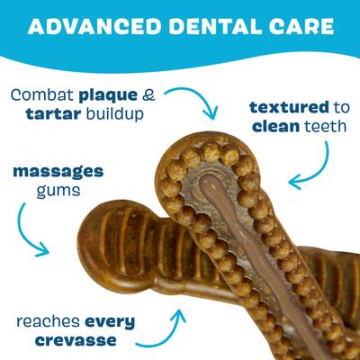 Bright Durable Dental Kit: Large Mint Flavored Dental Dog Treats + Chicken & Thyme Flavored Dog Dental Gel, 15 count, 2.5-oz gel