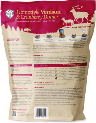 Comida cruda deshidratada para perros Homestyle Venison & Cranberry Dinner, caja de 2 lb