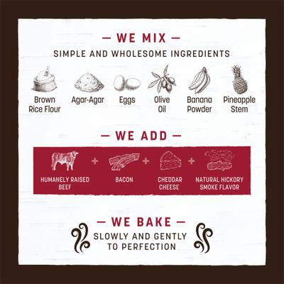 No-Hide Medium Roll Long Lasting Natural Rawhide Alternative Barbeque Bacon Cheeseburger Recipe Dog Chew Treat