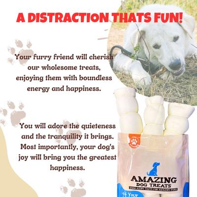 5 - 6-inch Mega Thick Beef Cheek Roll Dog Treats, 4 count