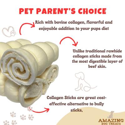 5 - 6-inch Mega Thick Beef Cheek Roll Dog Treats, 4 count