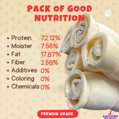 5 - 6-inch Mega Thick Beef Cheek Roll Dog Treats, 4 count