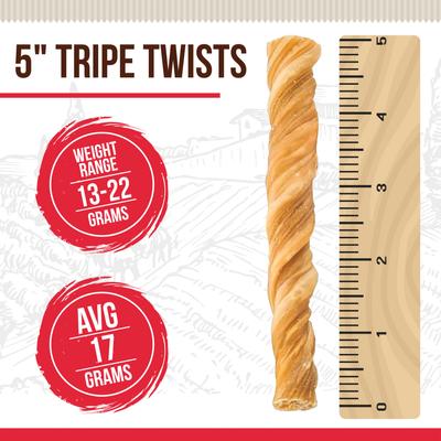 Tripe Twist Beef Flavored 5-in Dog Chews, 12 count