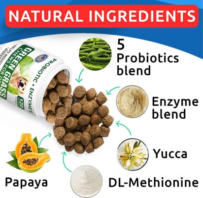 Grass Burn Spot Chews for Dogs & Urine Neutralizer & Grass Saver with Probiotics & Digestive Enzymes Chew Supplement for Dog, 120 count