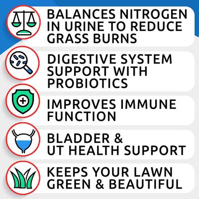 Grass Burn Spot Chews for Dogs & Urine Neutralizer & Grass Saver with Probiotics & Digestive Enzymes Chew Supplement for Dog, 120 count
