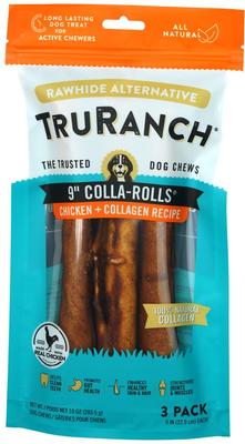Peanut Butter Collagen Roll Hard Chew Dog Treats, 9-in, 3 count