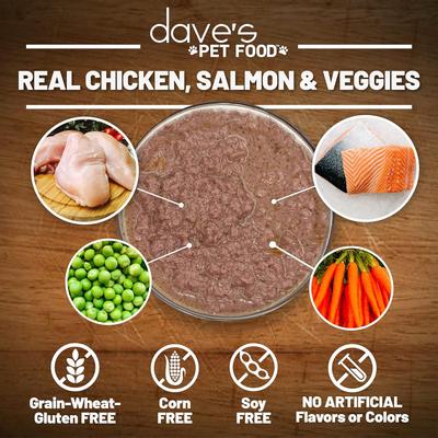 Gravylicious Chicken & Salmon Veggies Grain-Free Pate Wet Canned Dog Food, 12-oz can, case of 12