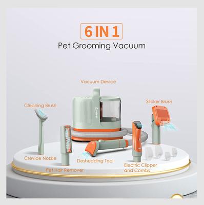 Dog & Cat Grooming Pet Hair Vacuum Kit with 7 Grooming Tools
