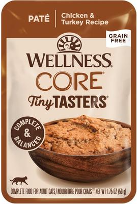 CORE Tiny Tasters Tuna & Salmon Pate Grain-Free Cat Food Pouches, 1.75-oz, pack of 12