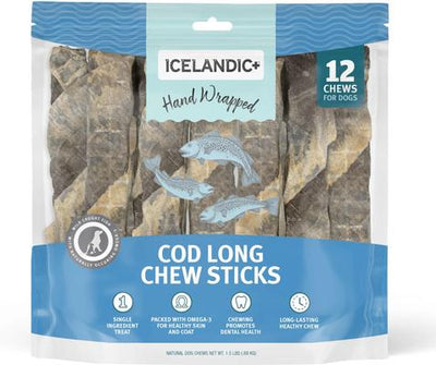 Cod Skin 10-inch Hand Wrapped Natural Dog Chew, 12 count