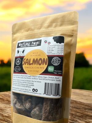Omega Chews Salmon Grain-Free Dog Treats, 4-oz bag