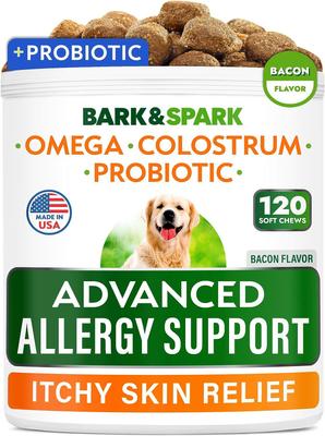 Advanced Allergy Relief & Itch Relief with Omega 3 & Fish Oil with Probiotics Chew Supplement, 120 count
