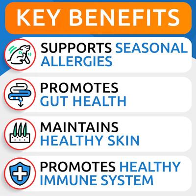 Advanced Allergy Relief & Itch Relief with Omega 3 & Fish Oil with Probiotics Chew Supplement, 120 count