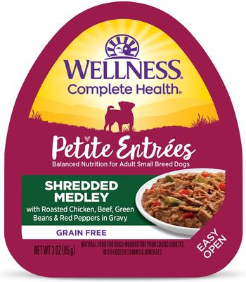 Complete Health Petite Entrees Adult Small Breed Grain-Free Lamb, Venison, Sweet Potatoes & Carrots Shredded Medley Wet Dog Food, 3-oz cup, case of 12