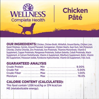 Alimento enlatado natural para perros Complete Health Chicken & Sweet Potato Formula, 12 onzas (340 g), caja de 12
