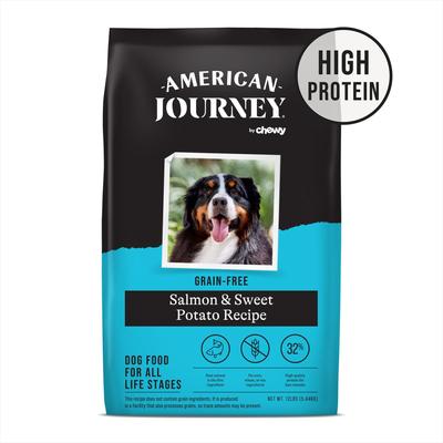 Bundle: American Journey Salmon & Sweet Potato Dry Dog Food + Peanut Butter Recipe Dog Treats