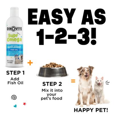 SuprOmega Fish Oil Vitamin E & Omega 3 Meal Topper Skin & Coat Health Liquid Supplement for Dogs & Cats, 8-fl oz bottle