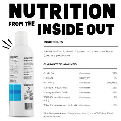 SuprOmega Fish Oil Vitamin E & Omega 3 Meal Topper Skin & Coat Health Liquid Supplement for Dogs & Cats, 8-fl oz bottle