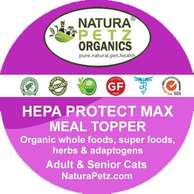 HEPA PROTECT MAX MEAL TOPPER - Liver, Kidney, Bladder & Gall Bladder Support & Cleanse* Cat Supplement, 4-oz jar