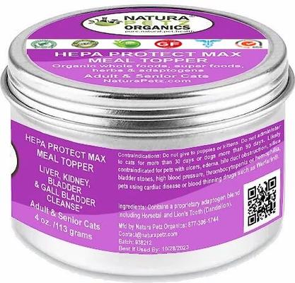 HEPA PROTECT MAX MEAL TOPPER - Liver, Kidney, Bladder & Gall Bladder Support & Cleanse* Cat Supplement, 4-oz jar