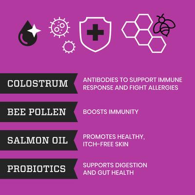 Immune Pup Allergy + Digestive Support Salmon Flavor Soft Chews Dog Supplement, 120 count