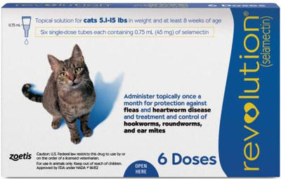 Topical Solution for Cats, 5.1-15 lbs, (Blue Box), 6 Doses (6-mos. supply)