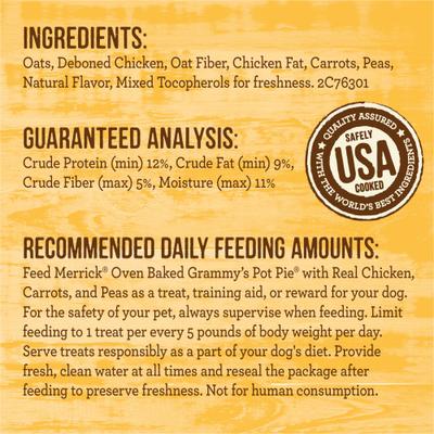 Oven Baked Grammy's Pot Pie with Real Chicken, Carrots & Peas Dog Treats, 11-oz bag