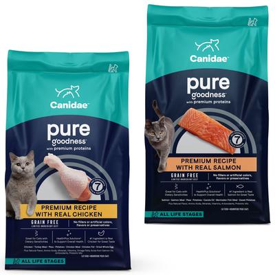 Bundle: CANIDAE PURE Limited Ingredient Chicken Recipe + Salmon Recipe Dry Cat Food