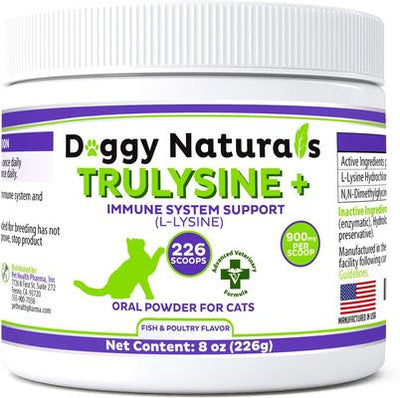 Doggy Naturals Trulysine+ - Suplemento inmunológico en polvo para gatos, 8 oz