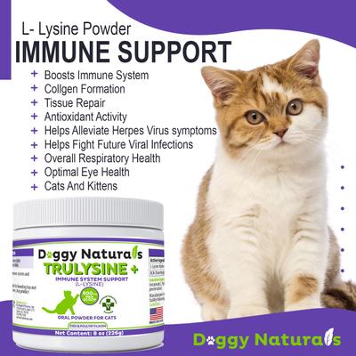 Doggy Naturals Trulysine+ Powder Immune Supplement for Cats, 8-oz