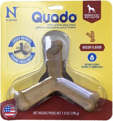 Quado Interactive Bacon Flavored Large Dental Dog Treat, 1 count