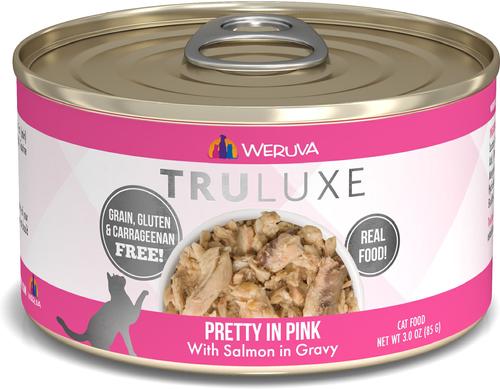 Truluxe Pretty In Pink Salmon in Gravy - Alimento húmedo para gatos sin cereales, 3 oz, caja de 24