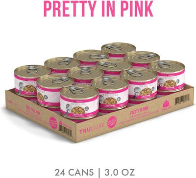 Truluxe Pretty In Pink Salmon in Gravy - Alimento húmedo para gatos sin cereales, 3 oz, caja de 24